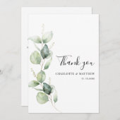 Eukalyptus Greenery Minimalistisch Wedding Dankeskarte (Vorne/Hinten)