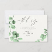 Eukalyptus Greenery Minimalistisch Wedding Dankeskarte (Vorderseite)