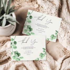 Eukalyptus Greenery Minimalistisch Wedding Dankeskarte