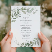 Eukalyptus Greenery Minimalistisch Wedding Einladung