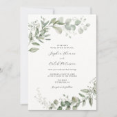 Eukalyptus Greenery Minimalistisch Wedding Einladung (Vorderseite)