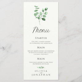 Eukalyptus Greenery Minimalistisch Wedding Menu Menükarte
