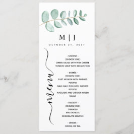 Eukalyptus Greenery Minimalistisch Wedding Menükarte