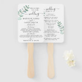 Eukalyptus Greenery Minimalistisch Wedding Program Fächer (Vorne und Hinten)