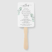 Eukalyptus Greenery Minimalistisch Wedding Program Fächer (Rückseite)