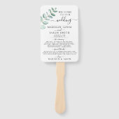 Eukalyptus Greenery Minimalistisch Wedding Program Fächer (Vorderseite)