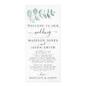Eukalyptus Greenery Minimalistisch Wedding Program Werbekarte (Vorne)