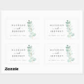 Eukalyptus Greenery Minimalistisch Wedding Rechteckiger Aufkleber (Blatt)