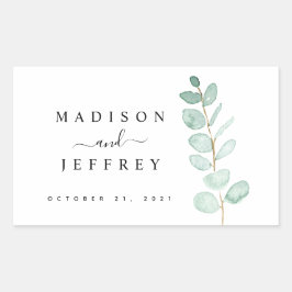 Eukalyptus Greenery Minimalistisch Wedding Rechteckiger Aufkleber