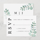 Eukalyptus Greenery Minimalistisch Wedding RSVP Ca Karte (Vorne/Hinten)