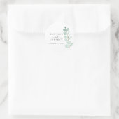 Eukalyptus Greenery Minimalistisch Wedding Runder Aufkleber (Tasche)