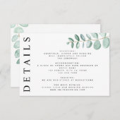 Eukalyptus Greenery Minimalistische Hochzeitsdetai RSVP Karte (Vorne/Hinten)