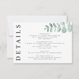Eukalyptus Greenery Minimalistische Hochzeitsdetai RSVP Karte