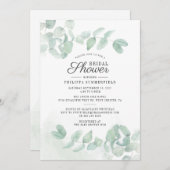 Eukalyptus Greenery Minimalistisches Brautparty Einladung (Vorne/Hinten)