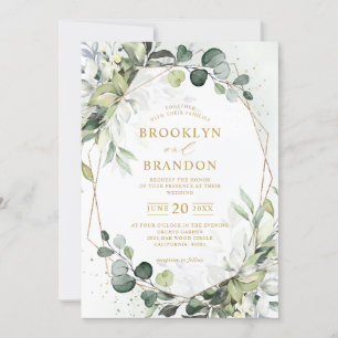 Eukalyptus Greenery Modern Geometric Wedding Invit Einladung