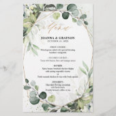 Eukalyptus Greenery Modern Geometric Wedding Menu (Vorderseite)