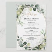 Eukalyptus Greenery Modern Geometric Wedding Menu (Vorne/Hinten)