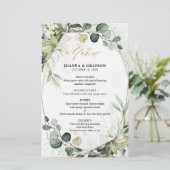 Eukalyptus Greenery Modern Geometric Wedding Menu (Stehend Vorderseite)
