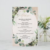 Eukalyptus Greenery Modern Geometric Wedding Menu (Stehend Vorderseite)
