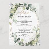Eukalyptus Greenery Modern Geometric Wedding Menu Menükarte (Vorderseite)