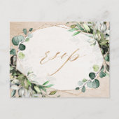 Eukalyptus Greenery Modern Geometric Wedding RSVP Postkarte (Vorderseite)