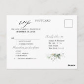 Eukalyptus Greenery Modern Geometric Wedding RSVP Postkarte (Rückseite)
