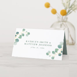 Eukalyptus Greenery Moderne Elegante Sommerhochzei Platzkarte