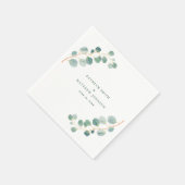 Eukalyptus Greenery Moderne Elegante Sommerhochzei Serviette (Ecke)