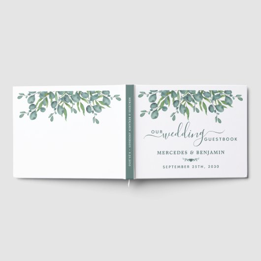 Eukalyptus Greenery Moderne Foliage Wedding Gästebuch (Voll)