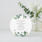 Eukalyptus Greenery Moderne Hochzeit Einladung (Stehend Vorderseite)