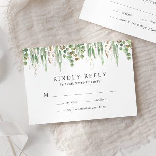 Eukalyptus Greenery Moderne Hochzeit RSVP Karte