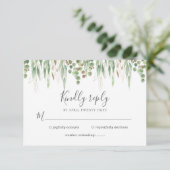 Eukalyptus Greenery Moderne Hochzeit RSVP Karte (Stehend Vorderseite)