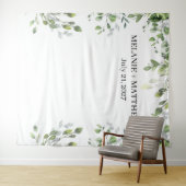 Eukalyptus Greenery Moderne Hochzeitsgeschichte Wandteppich (Beispiel (Horizontal))