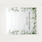 Eukalyptus Greenery Moderne Hochzeitsgeschichte Wandteppich (Vorderseite (Horizontal))
