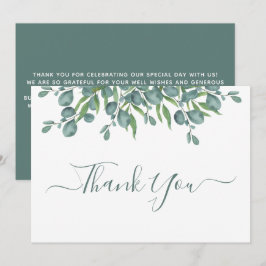 Eukalyptus Greenery Moderne Sage Script Wedding Dankeskarte