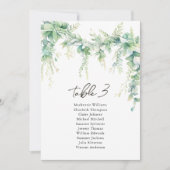 Eukalyptus Greenery Moderne Sitzkarten Einladung (Vorderseite)