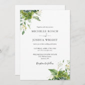 Eukalyptus Greenery Moderner QR Code Hochzeit Einladung (Vorne/Hinten)