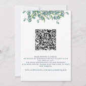 Eukalyptus Greenery Moderner QR Code Hochzeit Einladung (Rückseite)