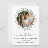 Eukalyptus Greenery Modernes Foto QR Code Wedding Save The Date (Vorderseite)