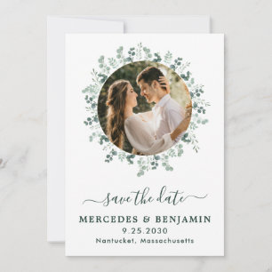 Eukalyptus Greenery Modernes Foto QR Code Wedding Save The Date