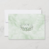 Eukalyptus Greenery Monogram Sage Wedding RSVP Karte (Rückseite)