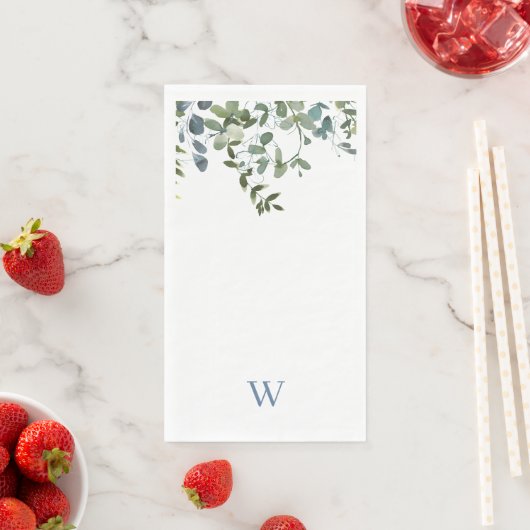 Eukalyptus Greenery Monogram Serviette (Beispiel)