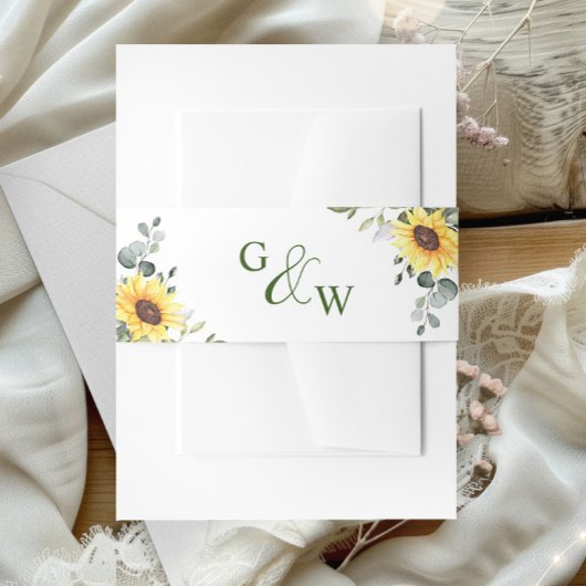 Eukalyptus Greenery Monogram Wedding Einladungsbanderole