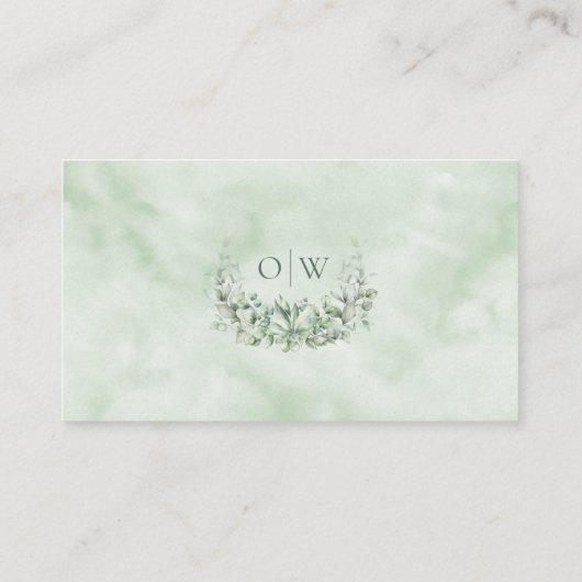 Eukalyptus Greenery Monogram Wedding Website Begleitkarte (Rückseite)