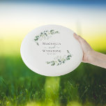 Eukalyptus Greenery Monogram Wedding Wham-O Frisbee<br><div class="desc">Dieses schöne Design mit seinem Aquarell Eukalyptus-Grün kann mit den Namen der Paare und dem Hochzeitstag personalisiert werden.</div>