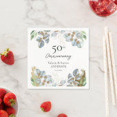 Eukalyptus Greenery Napkins zum 50. Jahrestag Serviette (Beispiel)
