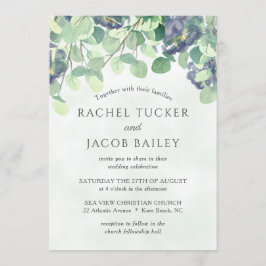 Eukalyptus Greenery Navy Blauer Blumenzwiebeln Einladung