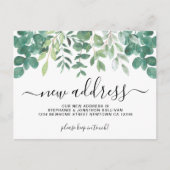 Eukalyptus Greenery Neue Adresse Ankündigungspostkarte (Vorderseite)