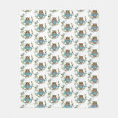 Eukalyptus Greenery Owl Fleecedecke (Vorderseite)