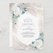Eukalyptus Greenery Pampas Grass Exotic Wedding Einladung (Vorne/Hinten)